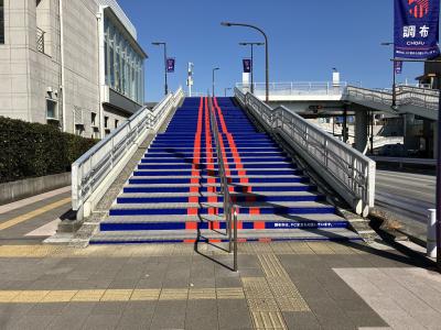 歩道橋西側階段の写真