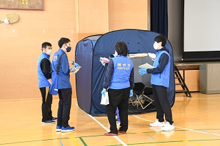 避難所開設訓練の様子