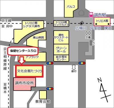 子ども家庭センターの地図