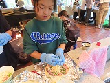 ピザ作りの様子