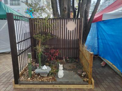 坪庭の完成の様子