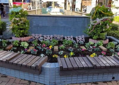 花を植えている花壇の様子