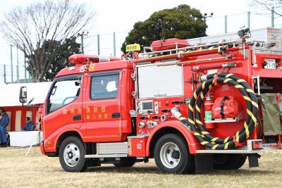 消防団分列行進の写真