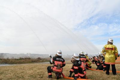 一斉放水の写真
