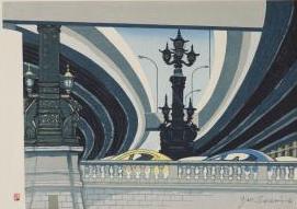 『東海道五十三次』≪日本橋≫木版(1960年)の写真