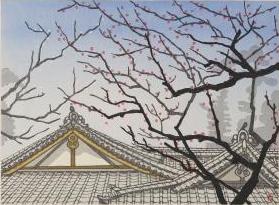 「調布八景≪布田天神≫」木版(1986年) の画像