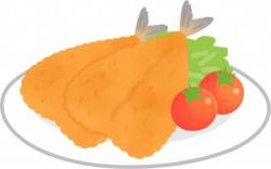 鯵フライのイラスト
