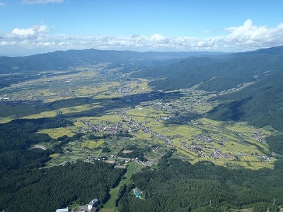 木島平村の上空写真