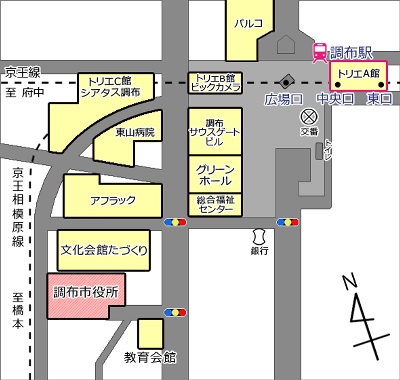 道が平行の地図