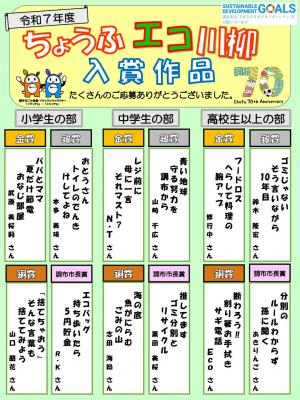 令和７年度調布エコ川柳入賞作品