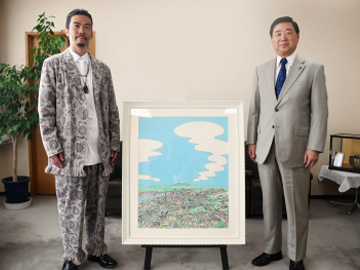 寄贈式での記念写真